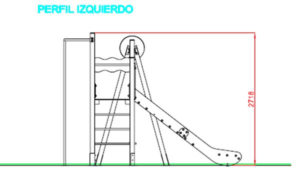 medidas perfil izquierdo parque infantil beisbol
