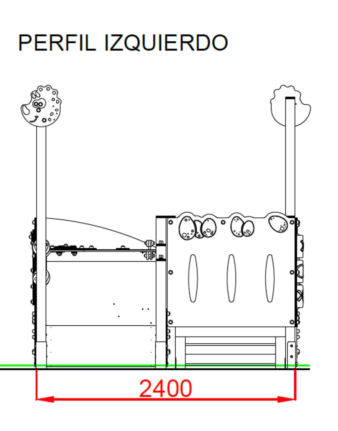 medidas perfil izquierdo Parque Infantil Inclusivo JURÁSICO