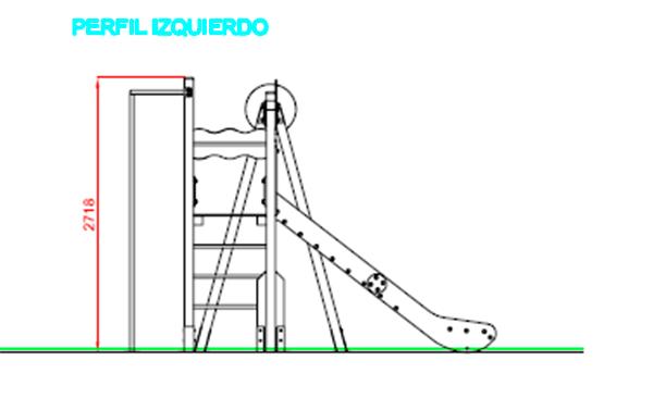 medidas perfil izquierdo parque infantil tenis