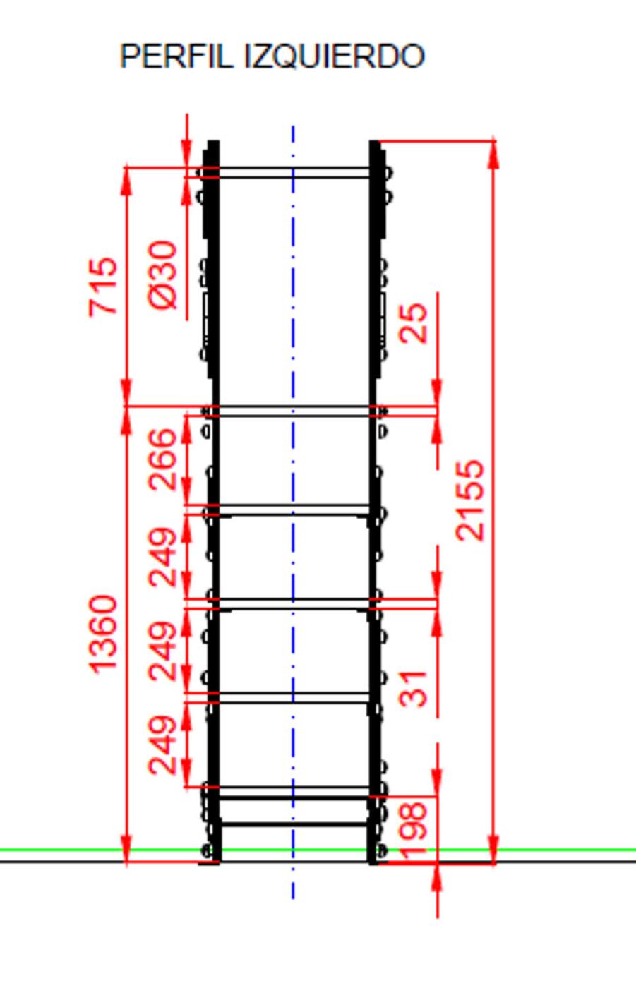 mides Perfil Tobogan COCODRIL Gran 136 cm 