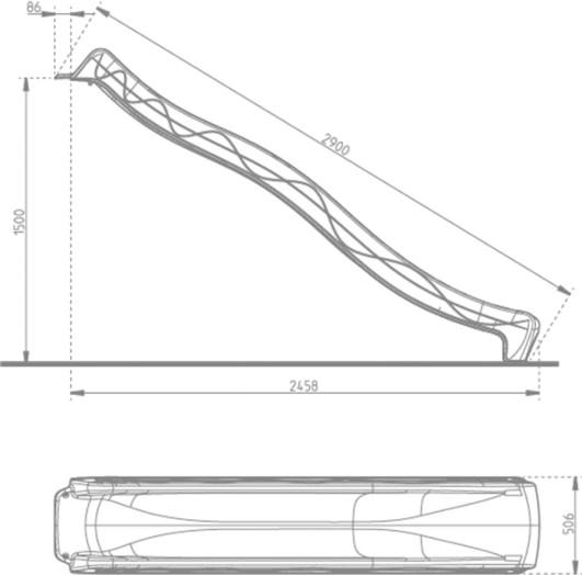 rampa tobogan plastico altura 150 cm