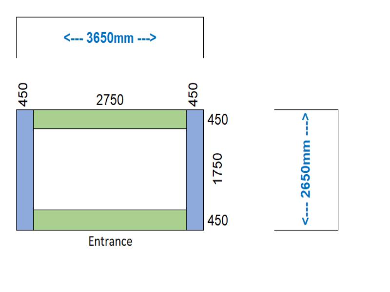 Cama elástica em paralelo rectangulares