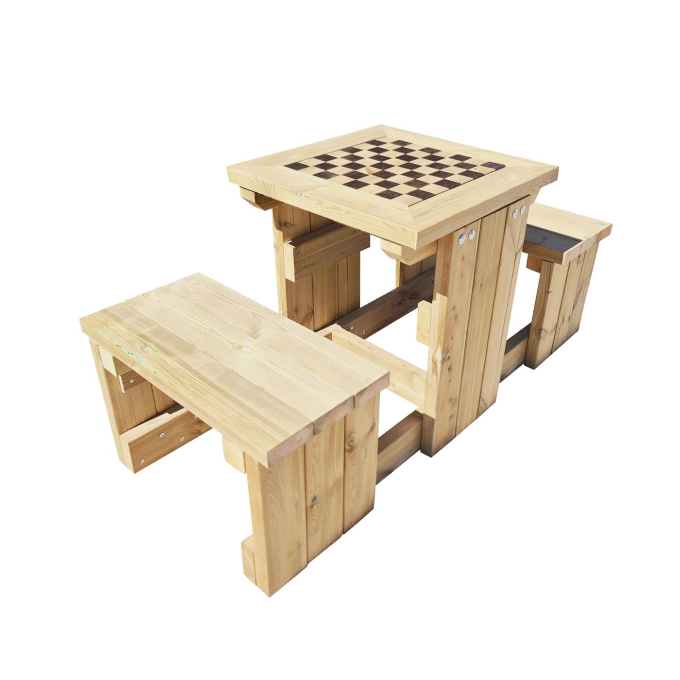 Mesa de ajedrez de madera para exterior MASGAMES
