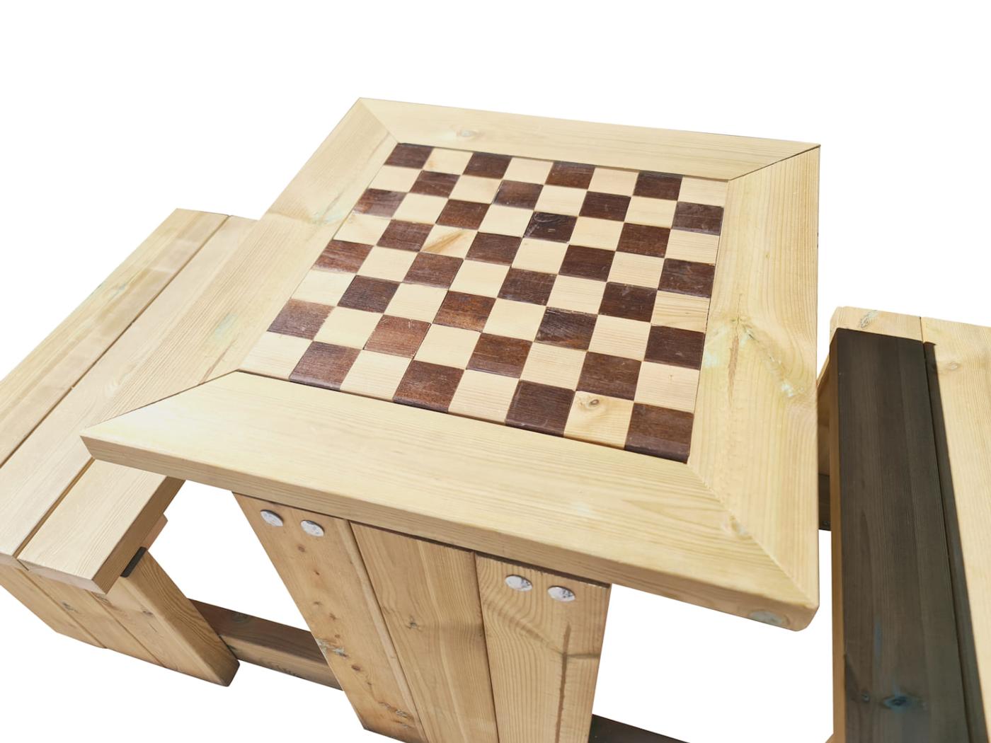 Mesa de ajedrez de madera para exterior MASGAMES