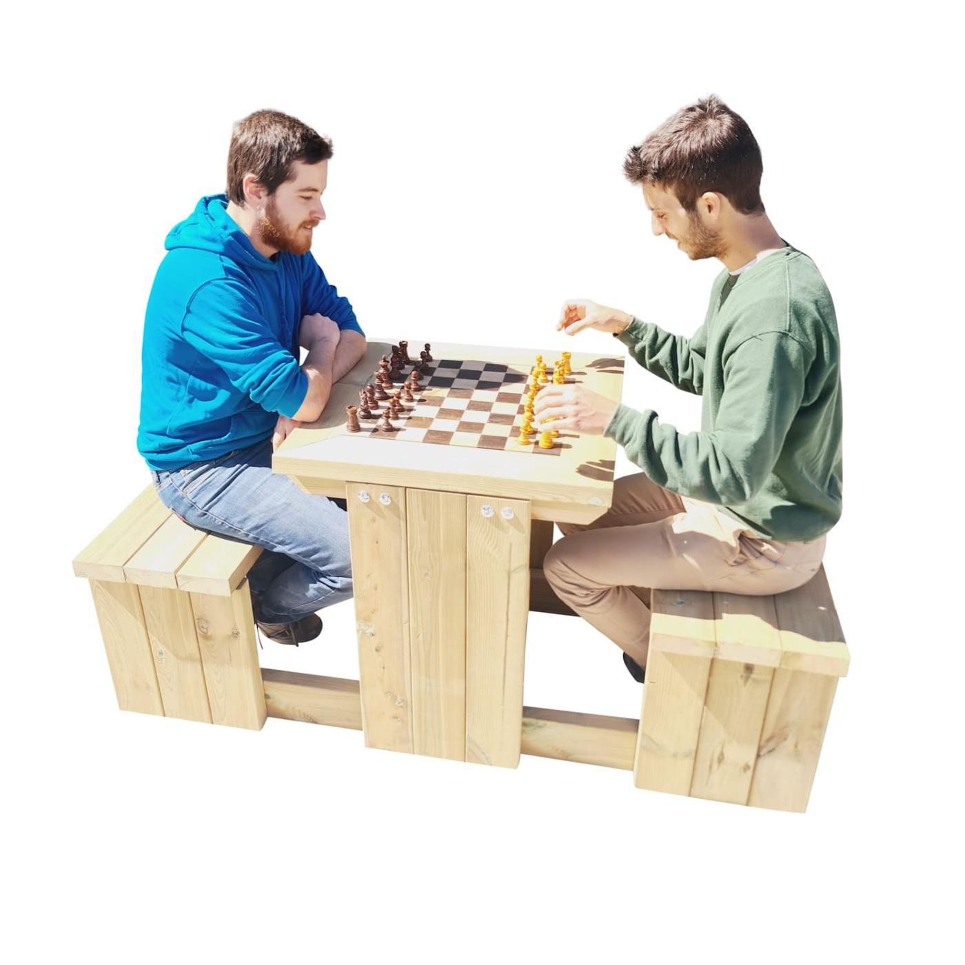 Mesa de ajedrez de madera para exterior MASGAMES