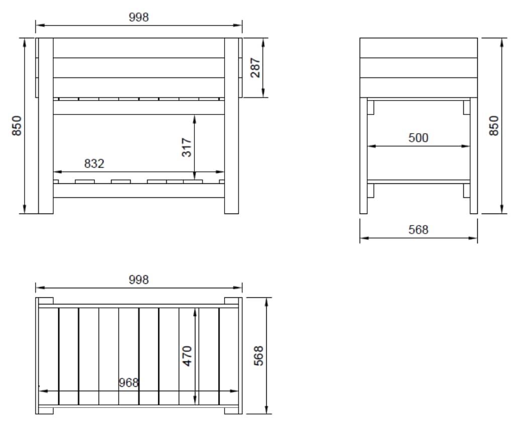 Pack de 3 mesas de cultivo MASGAMES FORTIS