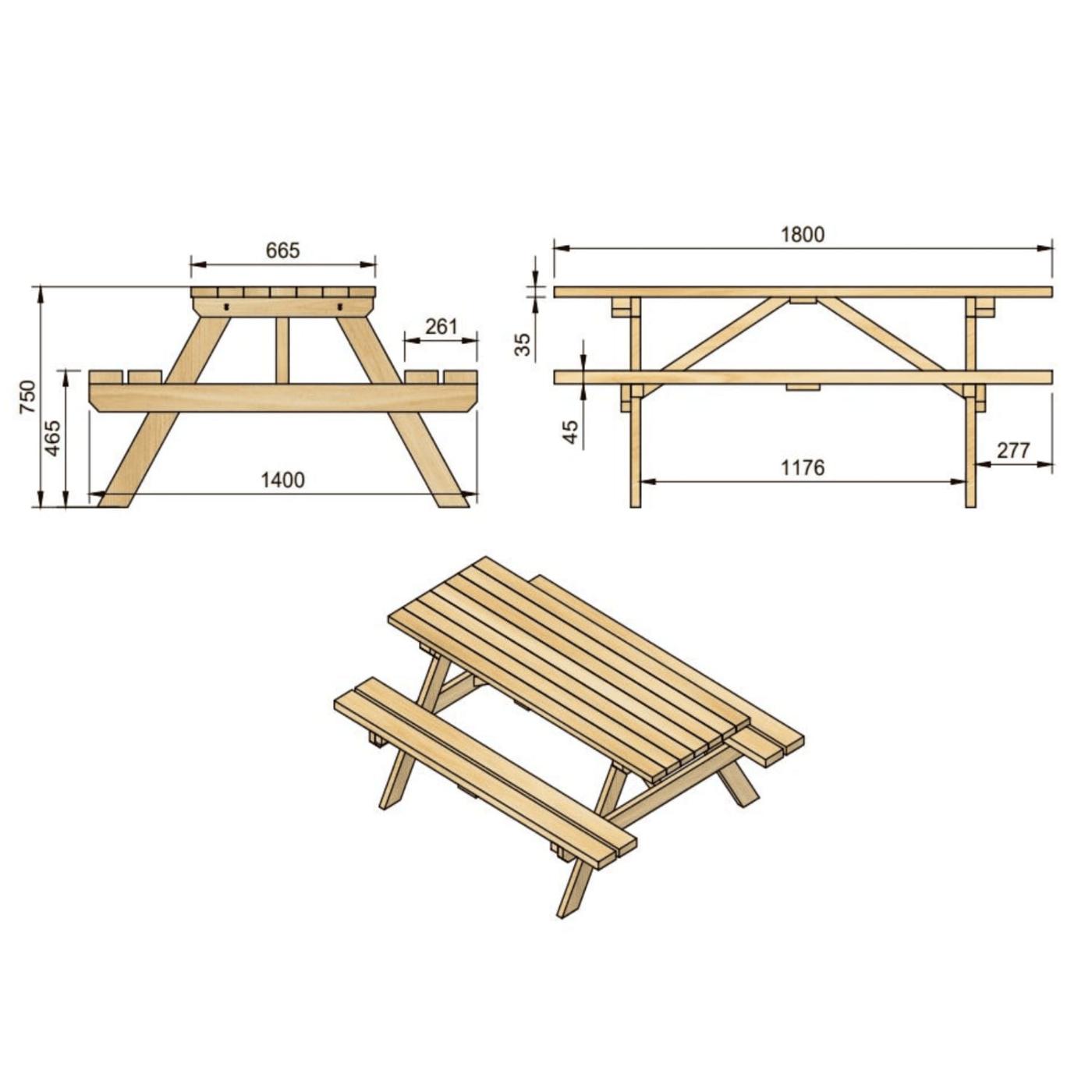 Mesa de madera para exterior MASGAMES TOLOSA