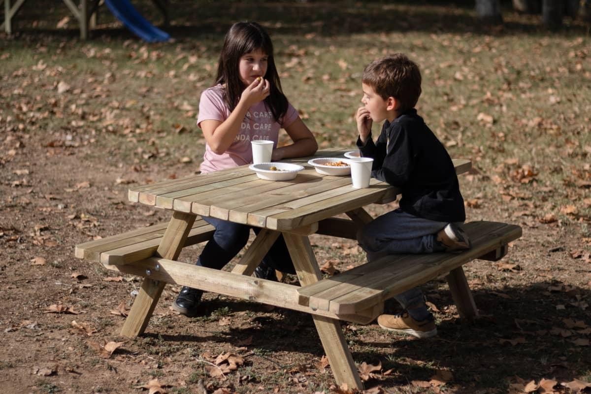 Taula de picnic infantil MASGAMES BRAM de fusta per a l'exterior