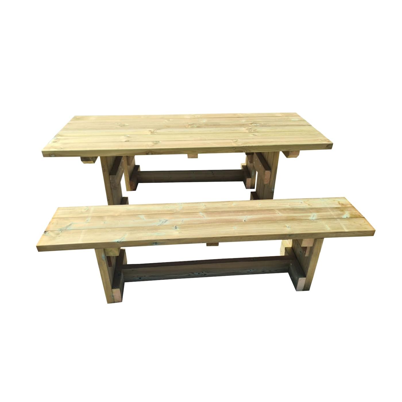 Mesa de madera para exterior con bancos independientes MASGAMES CALELLA