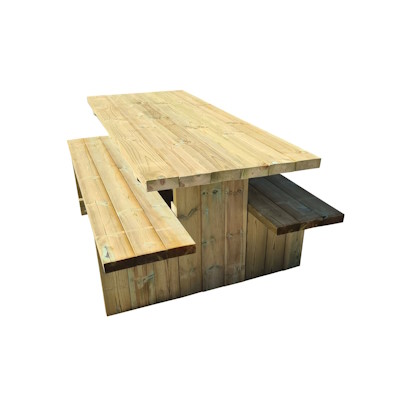 mesa de picnic de madera de exterior de fácil mantenimiento