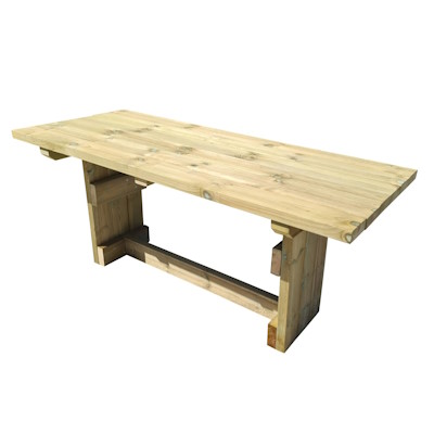 taula de picnic de fusta per a l'exterior reforçada i homologada