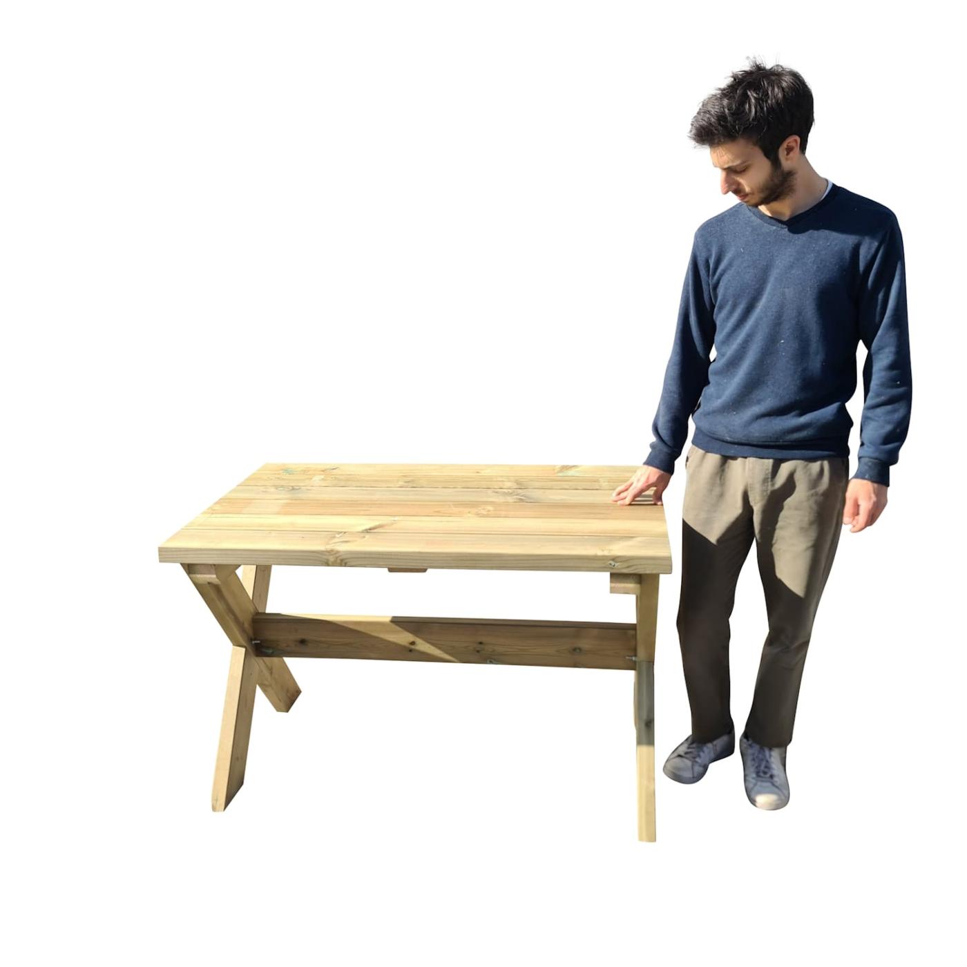 Mesa de madera exterior MASGAMES XERTA de 120 cm de largo