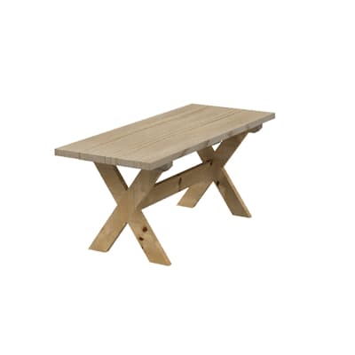 mesa de exterior de madera tratada en autoclave nivel IV