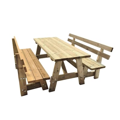 taula de picnic de fusta tractada per a l'exterior autoclau nivel IV
