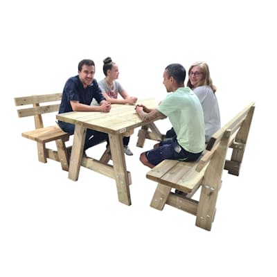 mesa de picnic de madera de exterior para parques públicos de ayuntamientos, escuelas, hoteles