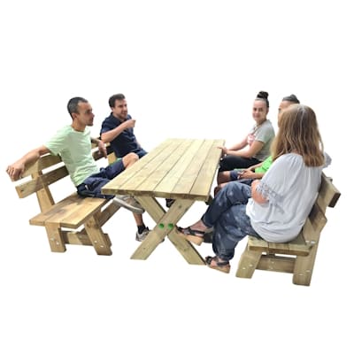 mesa de picnic de madera de exterior para parques públicos de ayuntamientos, escuelas, hoteles
