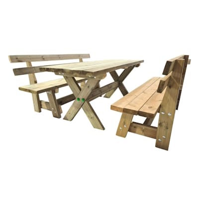 mesa de picnic de madera de exterior de fácil mantenimiento