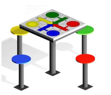 Mesa parchis de exterior