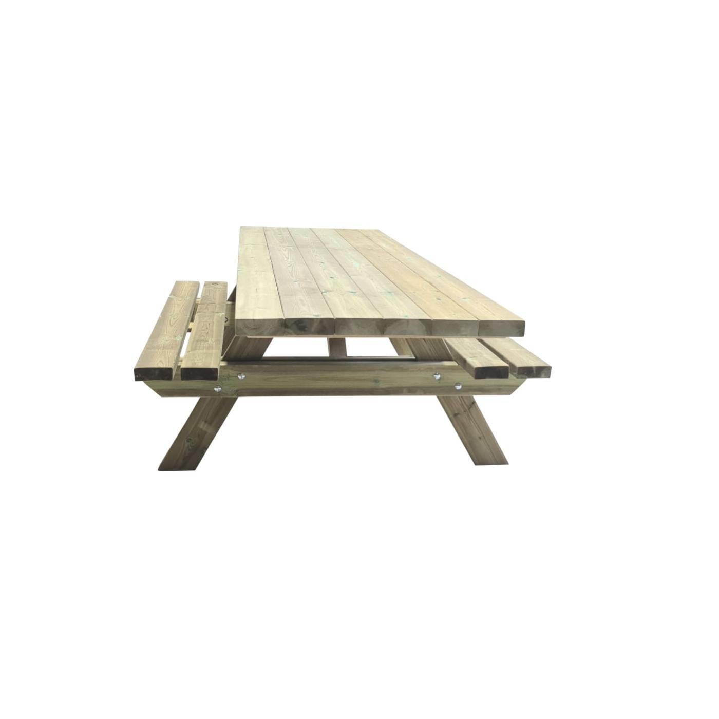 Mesa de piquenique adaptada MASGAMES LYON de madeira para exterior