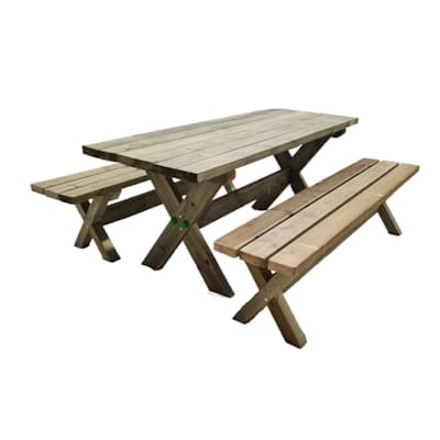 mesa de picnic de madera de exterior de fácil mantenimiento