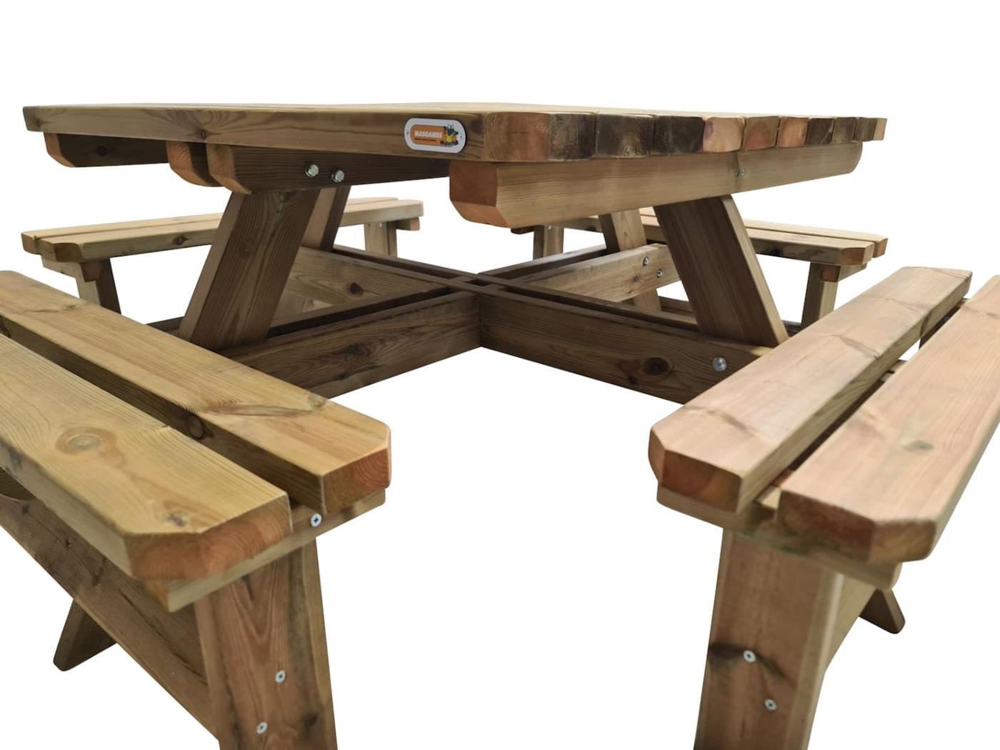 Mesa de piquenique de madeira quadrada MASGAMES BALTIC