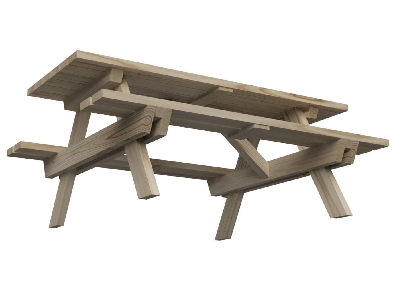 Mesa de picnic MUNICH de madera tratada para el exterior 