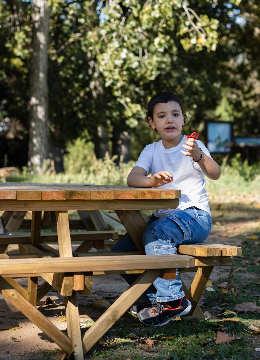 Mesa de picnic cuadrada infantil MASGAMES PERSIC de madera tratada para el exterior