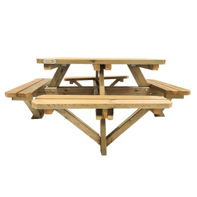 mesa de picnic de madera de exterior de fácil mantenimiento