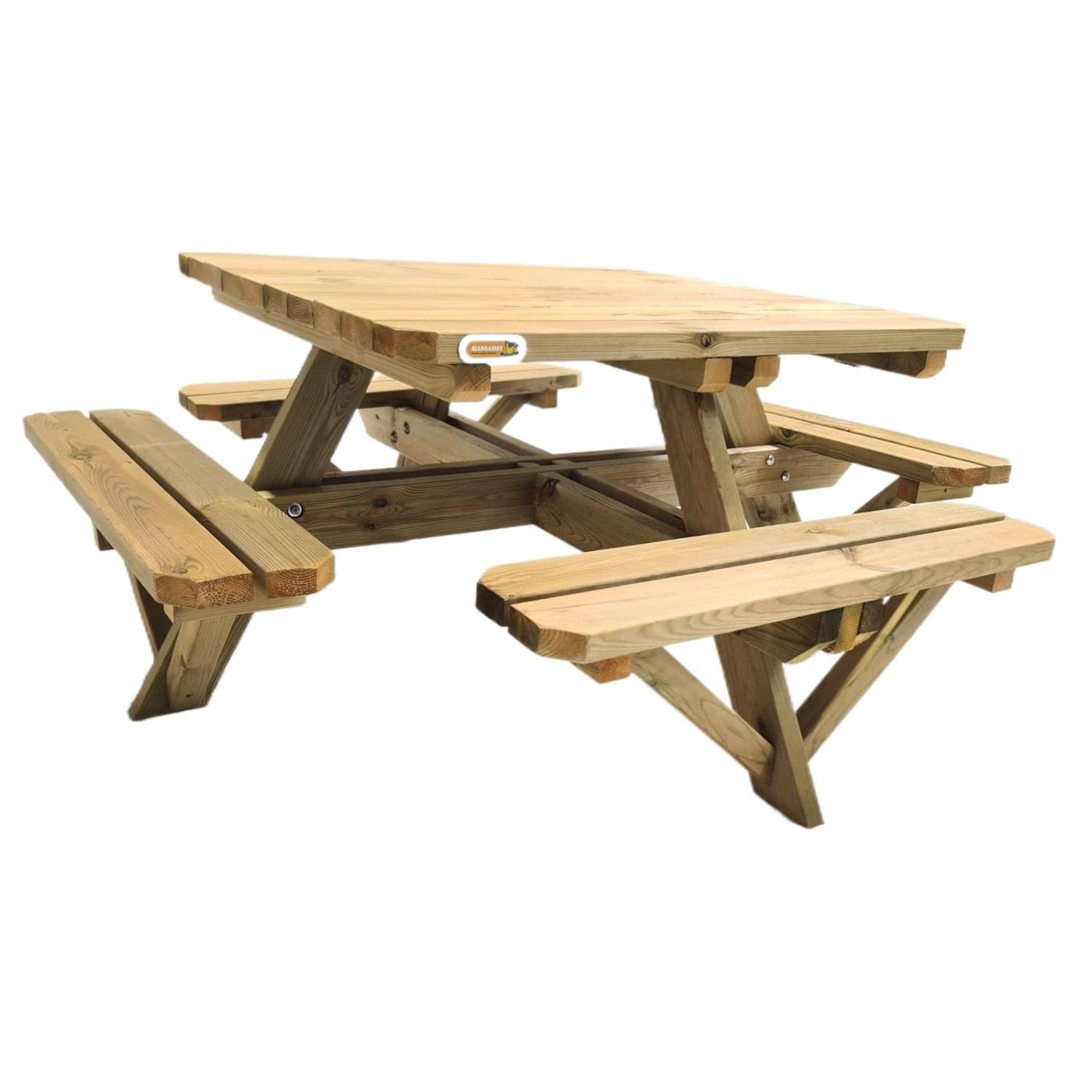 Mesa de picnic cuadrada infantil MASGAMES PERSIC de madera tratada para el exterior