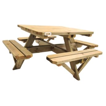 Mesa de picnic cuadrada infantil MASGAMES PERSIC de madera tratada para el exterior