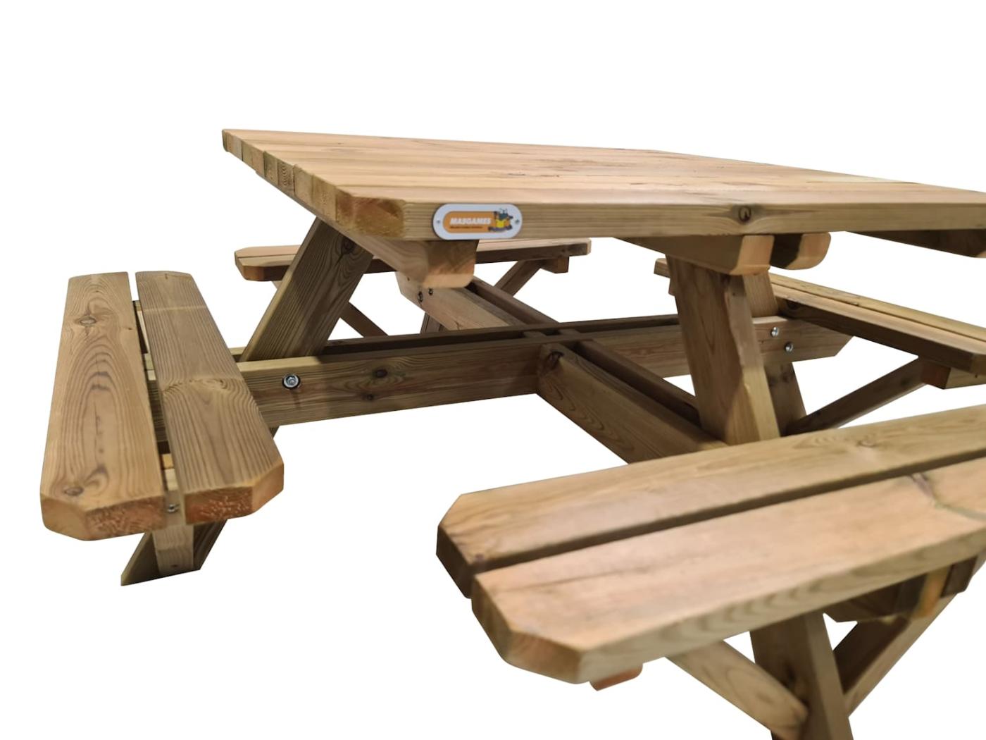 Mesa de picnic cuadrada infantil MASGAMES PERSIC de madera tratada para el exterior