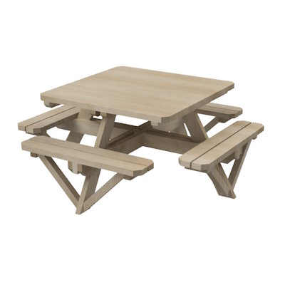 mesa de picnic infantil de madera para exterior homologada para escuelas