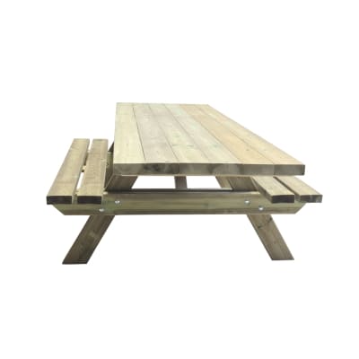 taula de picnic d'exterior de fusta per cadira de rodes