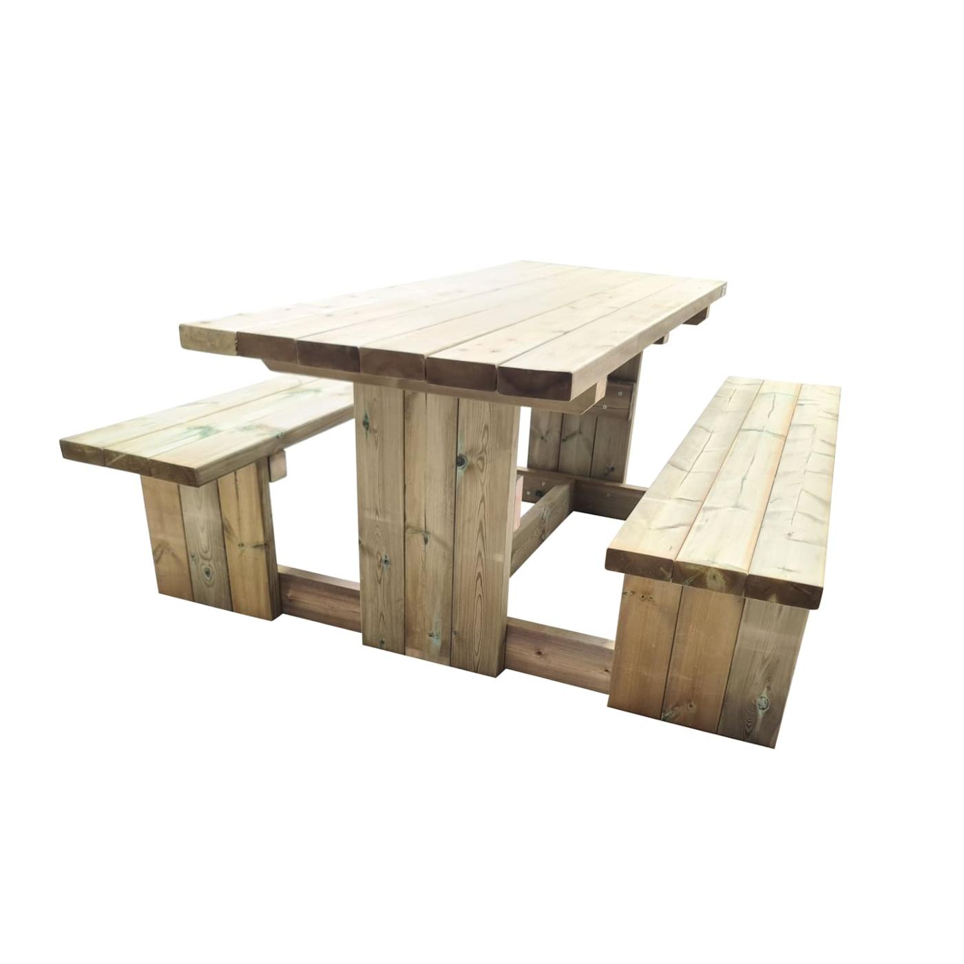 Mesa de picnic cuadrada de madera MASGAMES CANET