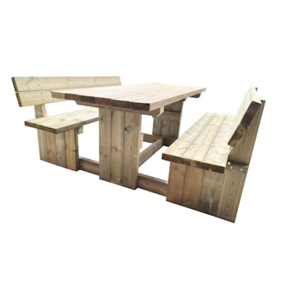 mesa de picnic de madera de exterior de fácil mantenimiento