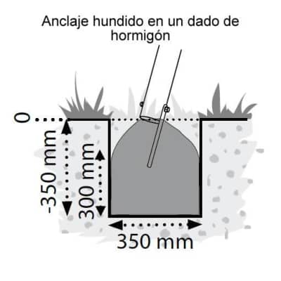 Set de anclajes para fijar la mesa de picnic en el suelo