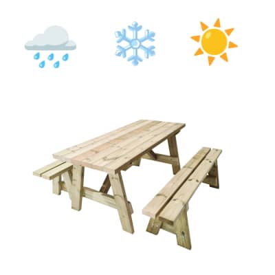 taula de fusta per a l'exterior autoclau nivel IV