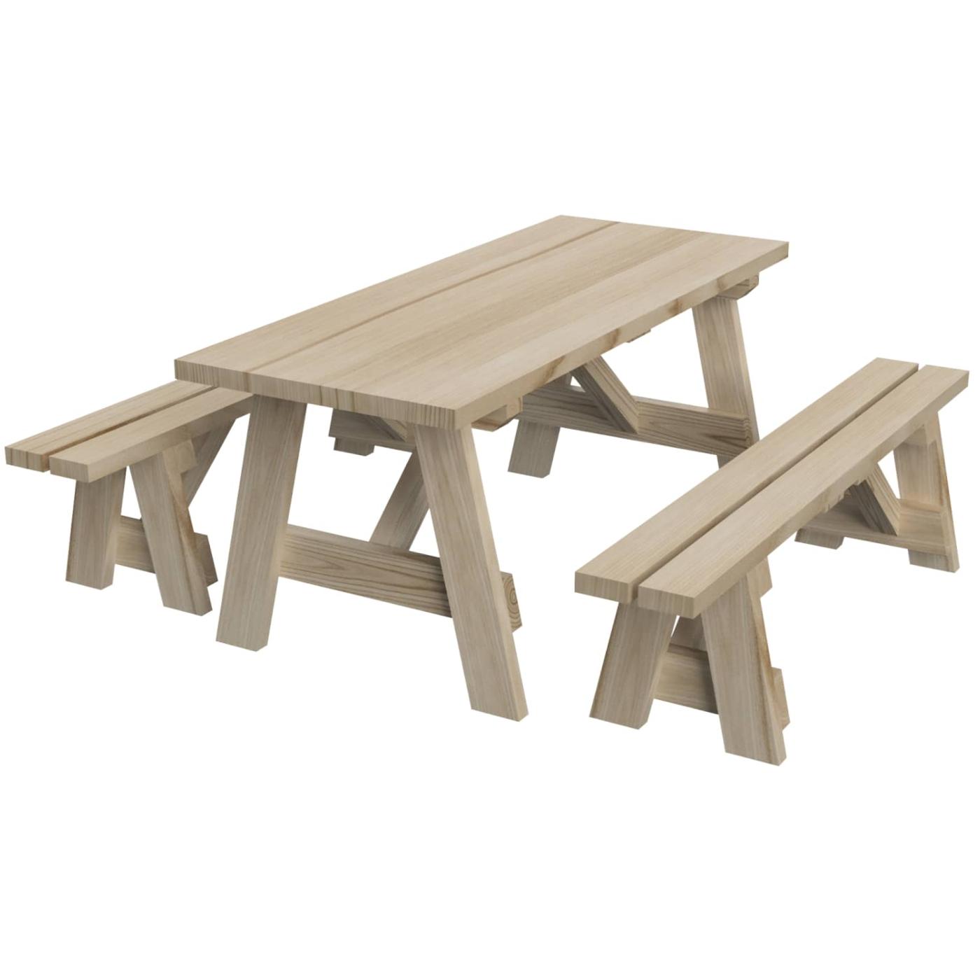 mesa de picnic MASGAMES ZURICH de madera para el exterior y con bancos independientes