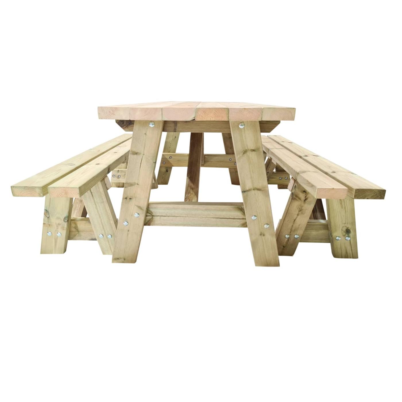 Mesa de picnic de madera con bancos independientes MASGAMES ZURICH