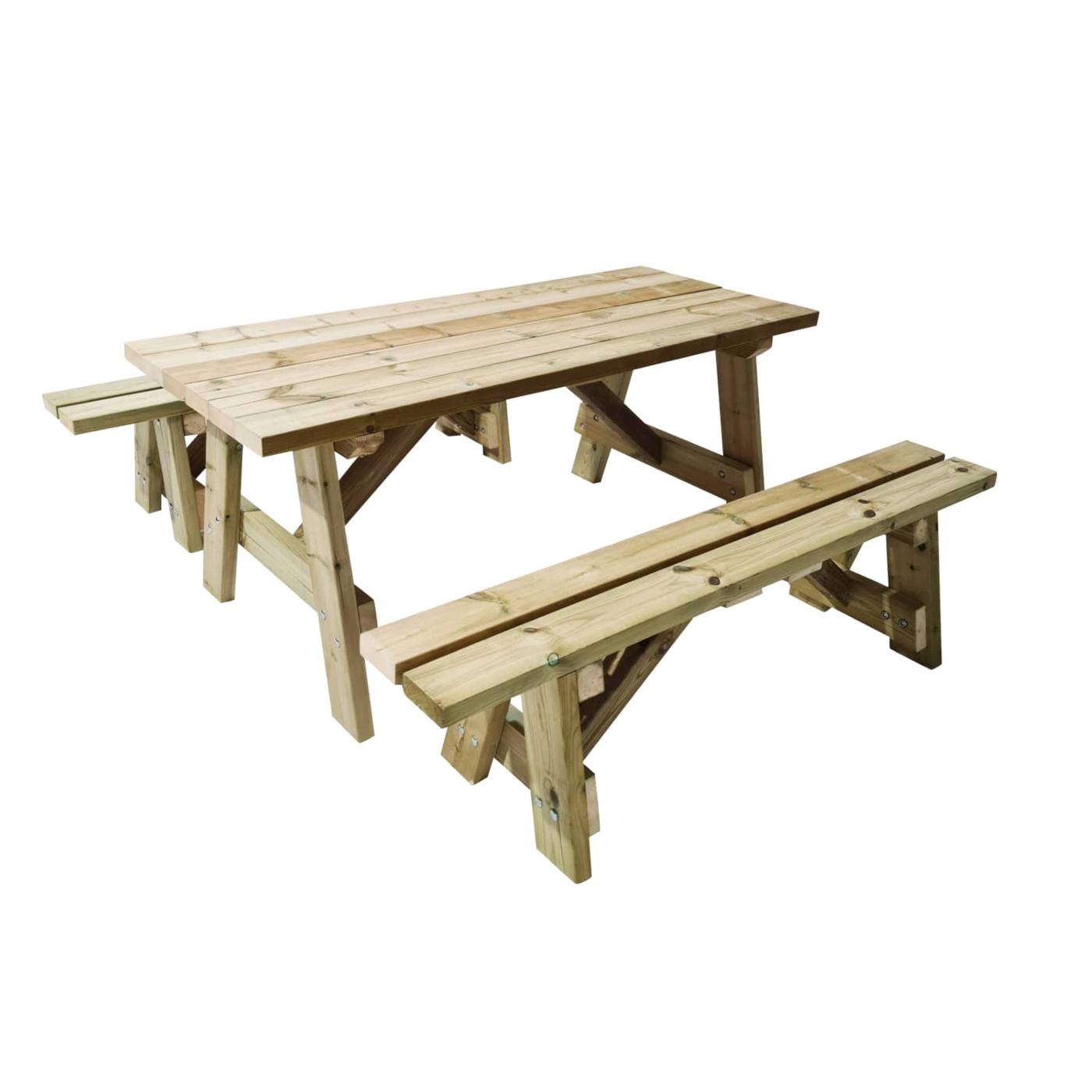 Mesa de picnic de madera con bancos independientes MASGAMES ZURICH