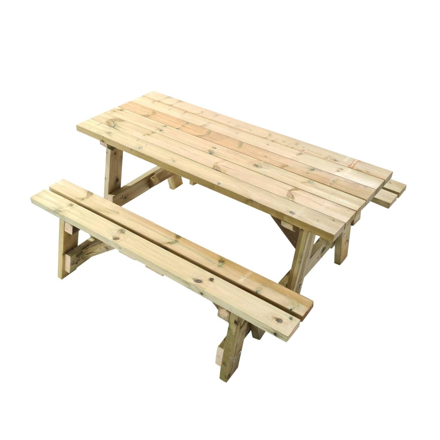 Mesa de picnic de madera con bancos independientes MASGAMES ZURICH