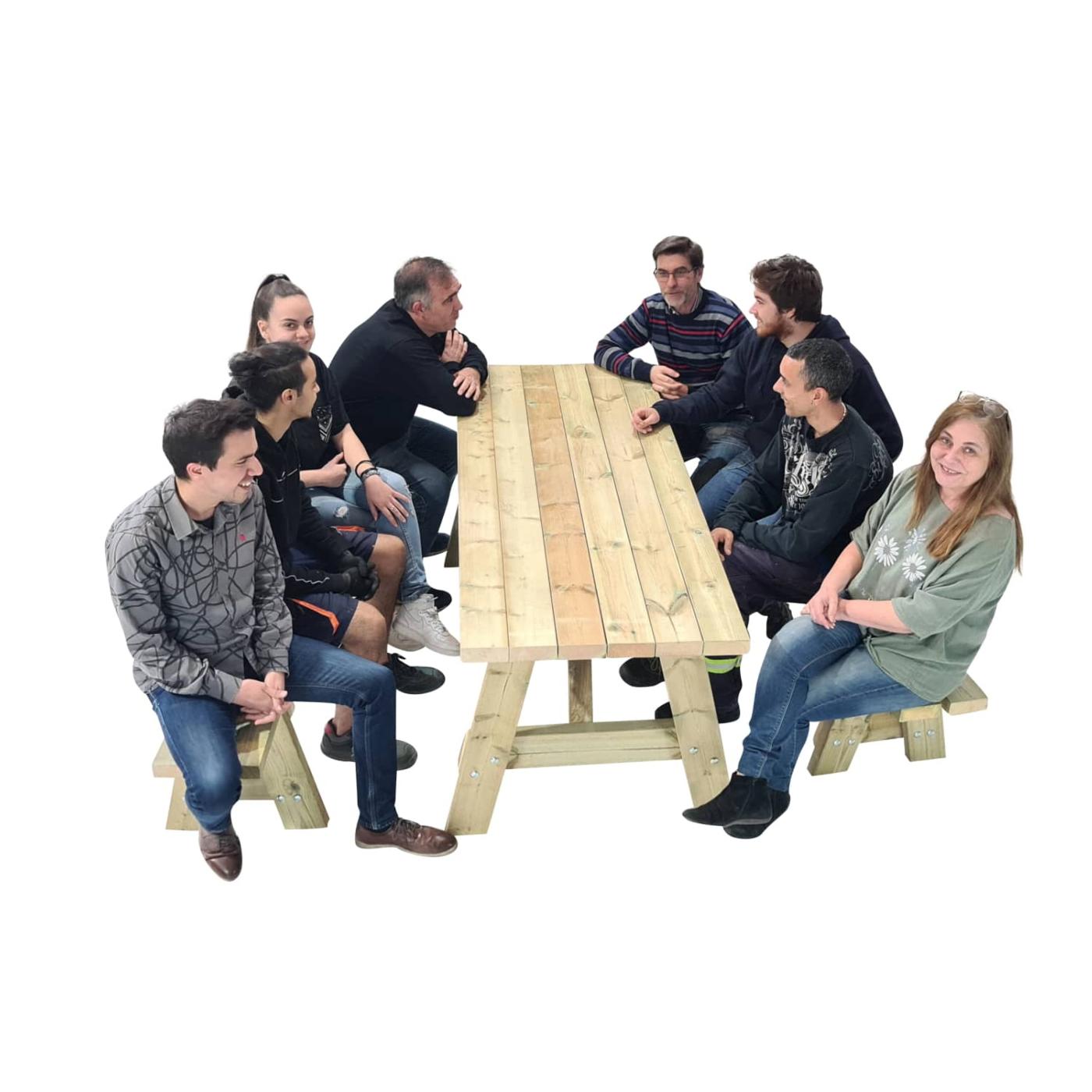 Mesa de picnic de madera con bancos independientes MASGAMES ZURICH