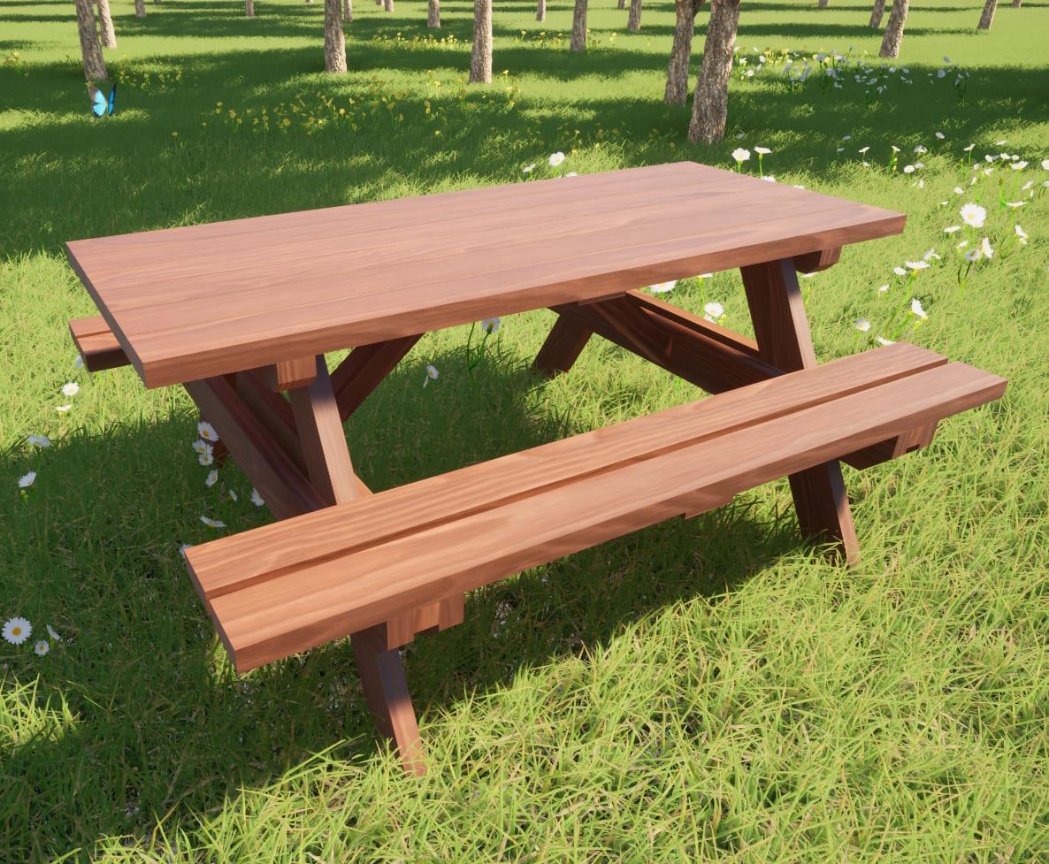 Mesa de picnic MUNICH de madera tratada para el exterior 