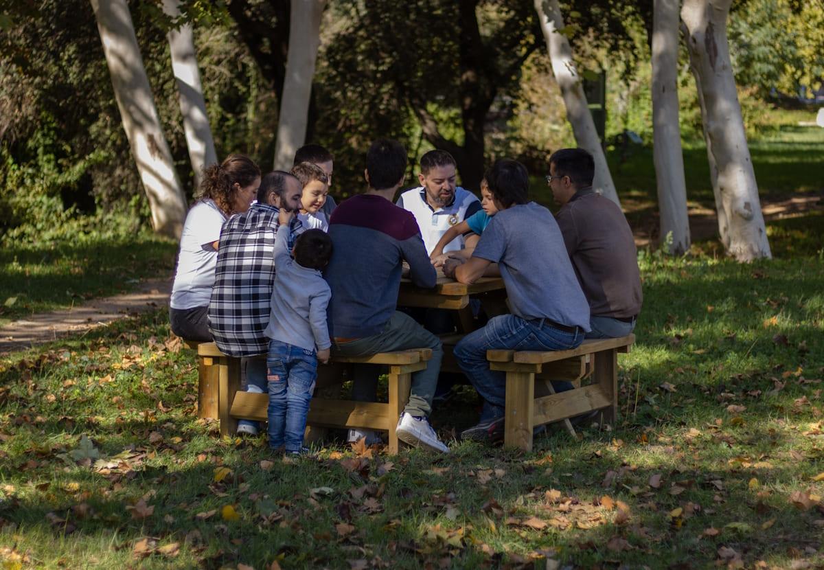 Mesa de picnic cuadrada MASGAMES BALTIC de madera tratada para exterior