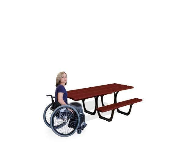 Mesa de picnic adaptada personas movilidad reducida