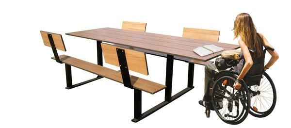 Mesa de exterior riga para personas de movilidad reducida