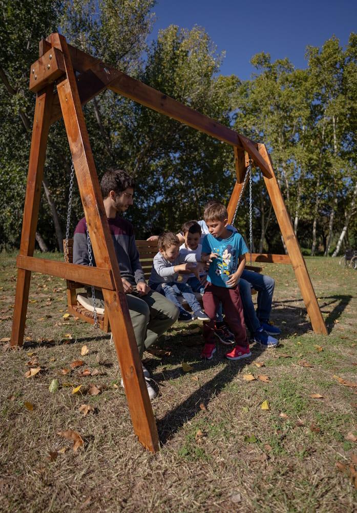 Moble balancí de jardí de fusta MASGAMES ELNA XL 