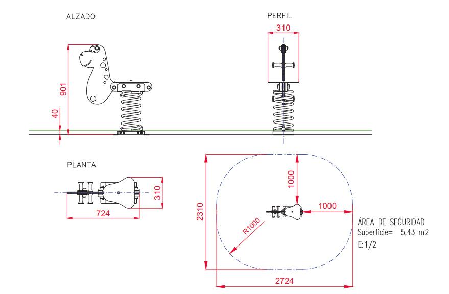 Balancín de muelle DINO medidas 1