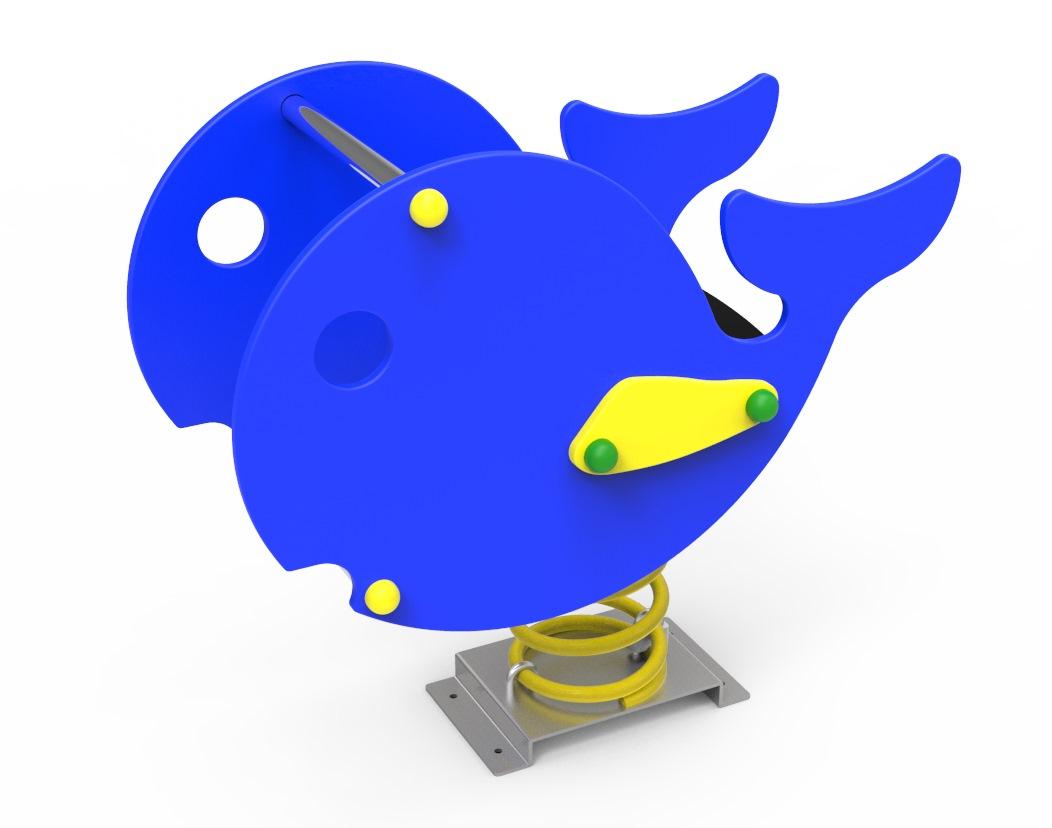 Balanço mola individual BALEIAS de painel duplo uso público comercial