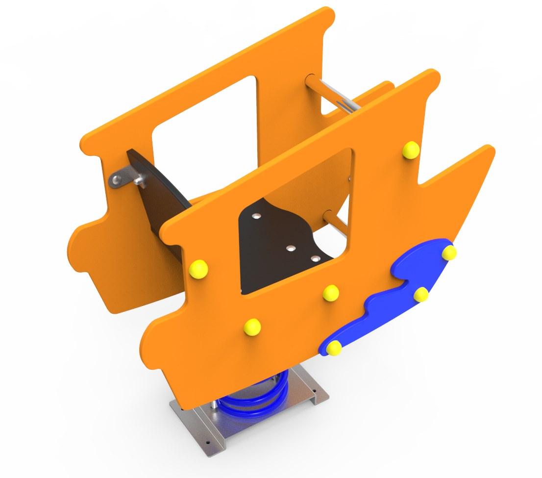 Balanço mola individual NAVIO ADAPTADO de painel duplo uso público comercial vista 1